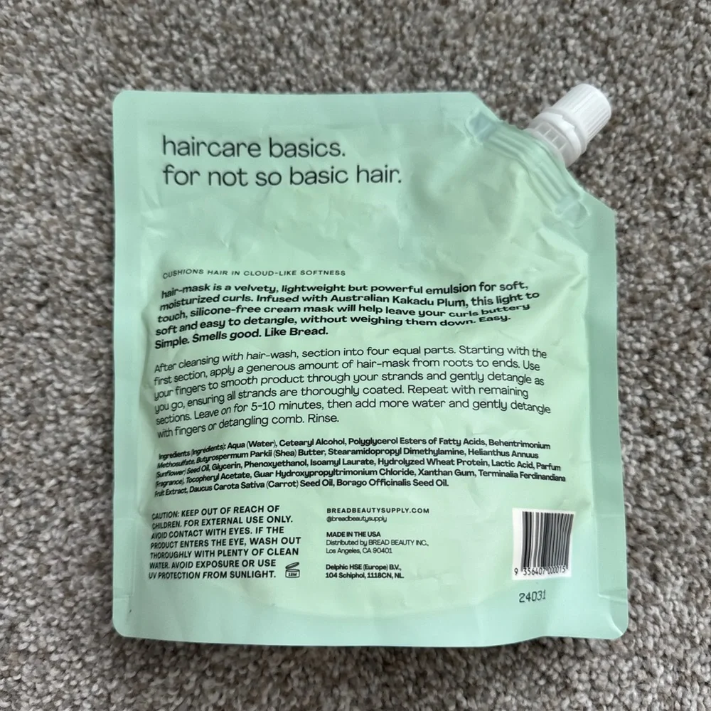 Bread Hair Mask Creamy Deep Conditioner for curly hair 354ml